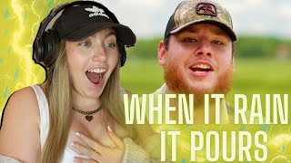 FIRST TIME REACTING TO Luke Combs  When It Rains It Pours [upl. by Hterag]