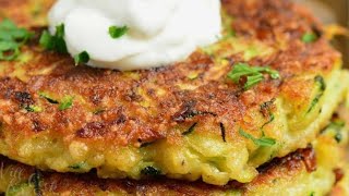 Sourdough discard zucchini PANCAKES  StepbyStep [upl. by Akienat]