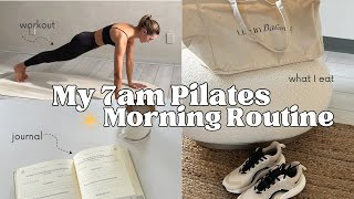 My 7am Pilates Morning Routine  My Workout amp What I Eat  Sanne Vloet [upl. by Nolahs]