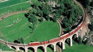 FILM COMPLETO Trenino rosso del Bernina  Ferrovia Retica Tirano  Bernina  Sankt Moritz UNESCO [upl. by Helbonnas]