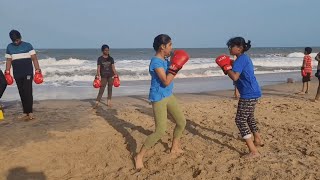 Boxing training at beach and sparring REJO BOXING FOUNDATION [upl. by Sheba760]