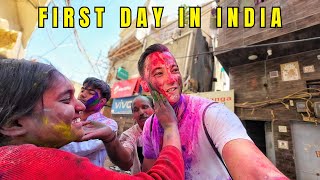 Joining Locals To Play Holi In Delhi India 🇮🇳 [upl. by Rothschild]