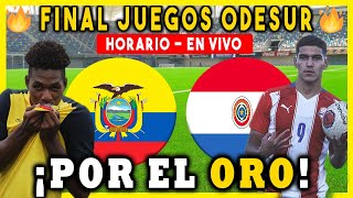 GRAN FINAL SUB 20 ECUADOR VS PARAGUAY JUEGOS SURAMERICANOS ODESUR 2022 DONDE VER EN VIVO  PREVIA [upl. by Retrop]