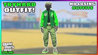 Easy Green Joggers Invisible Torso Glitch Sprunk Tryhard Modded Outfit No Transfer GTA Online [upl. by Ahsino]