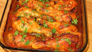 COMO HACER PIERNAS DE POLLO AL HORNO EN SALSA ROJA [upl. by Lindy]