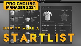 HOW TO MAKE  FIND STARTLISTS  Pro Cycling Manager 2023 Tutorial [upl. by Marley]