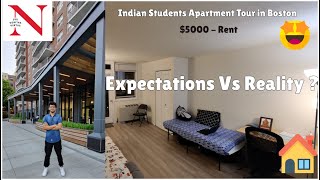 Northeastern University 5000 Apartment Tour in USA  Boston  Off Campus Housing  Indian Students [upl. by Cathe130]