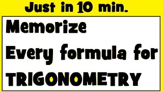 How to LEARN Trigonometry Formulas Tricks amp Shortcuts  in Hindi amp English [upl. by Violette]