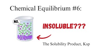 Why Insoluble Compounds are Actually Soluble…Sort of Chemical Equilibrium 6 Solubility Product [upl. by Moir645]