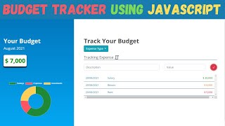 Learn How to Build a Budget Tracker using Javascript  Expense Savings and Investment Tracker app [upl. by Hanikas]