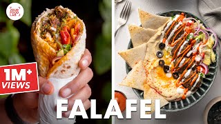 Falafel Recipe  Falafel Shawarma  Hummus  Falafel Wrap  HomeMade Tahini  Chef Sanjyot Keer [upl. by Alliehs]