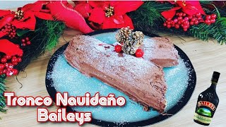 ¿La misma receta siempre HAZ ESTO¡¡ Tronco Navideño con Crema de BAILEYS [upl. by Nosa290]