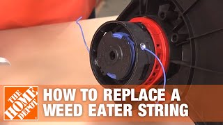 Replacing a Weed Eater String String Trimmer Line  The Home Depot [upl. by Siurtemed]