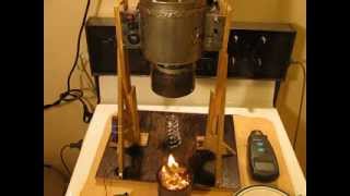 Tin Can Stirling Engine on Wood Gasifier Surprising Result [upl. by Ioj]