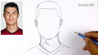 How To Draw Realistic Cristiano Ronaldo Easy Pencil Sketch cr7 [upl. by Nojel]