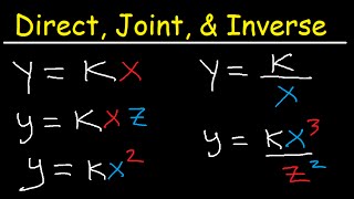 Direct Inverse and Joint Variation Word Problems [upl. by Anilas]