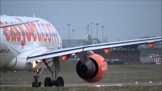 Birmingham Airport Easyjet Switzerland A319 Departure [upl. by Mapes]