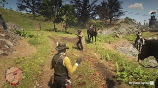 RDR2  Fake Surrender in front of a Badass killcam on Bounty Hunters [upl. by Maegan]