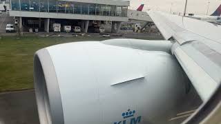 KLM 777300ER engine start and Take Off from Amsterdam Airport Schiphol [upl. by Anitsihc]