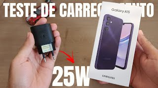 ⚡TESTE DE CARREGAMENTO Galaxy A15  CARREGADOR TURBO 25W [upl. by Walston358]