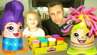 Coiffeur Crazy Cuts pâte à modeler Play Doh  On rase les cheveux de la famille  Unboxing [upl. by Aciret130]