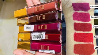 Most popular Milani Amore lipstick swatches milani lipstick swatches [upl. by Nahtaj]