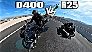 YAMAHA YZF R25 VS DOMİNAR 400 UG  R25 Gerçekten Deler mi  motovlog [upl. by Eberta]