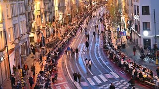 2 km long iftar table in Belgium [upl. by Attenra]