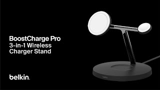 Belkin BoostCharge Pro 3in1 Wireless Charger with Official MagSafe Charging 15W [upl. by Ladnik]