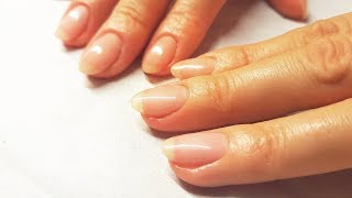 Utwardzanie żelem naturalnych paznokci  Gelish Structure Gel  Gel Overlay on natural nails [upl. by Doro]