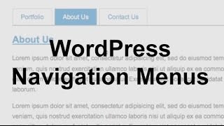 WordPress Navigation Menus Theme Development [upl. by Enyak]