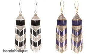 How to Make Brick Stitch and Fringe Beaded Earrings [upl. by Amliw]