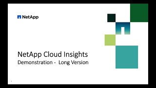 NetApp Cloud Insights Deep Dive [upl. by Nytsirhc510]