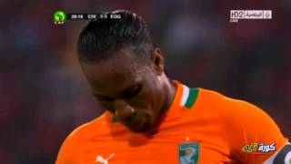 Ivory Coast vs Equatorial Guinea  Drogba wasted a penalty [upl. by Rosabella]