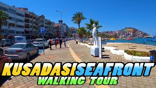 Kuşadası SEAFRONT Promenade Walking Tour  Kusadasi  Turkey 4k [upl. by Dihsar]