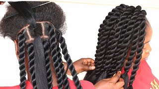 Easy and Gorgeous braid hairstyle for natural hair on budget [upl. by Kraul]