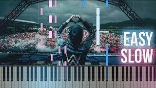 Alan Walker  Faded  How To Play SLOW EASY Piano Tutorial  Sheets [upl. by Ayam]