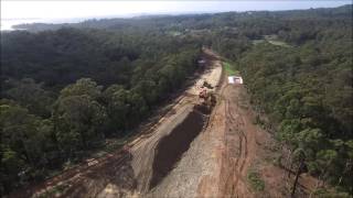 Construction progress on the south Batemans Bay link road Glenella Road March 2017 [upl. by Raseta]