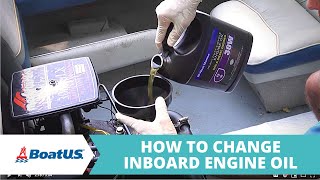 Changing Oil In Inboard or IO Boat  BoatUS [upl. by Rocky]