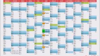 Personnaliser le calendrier annuel 2017 Calenweb avec jours fériés [upl. by Yenohtna]