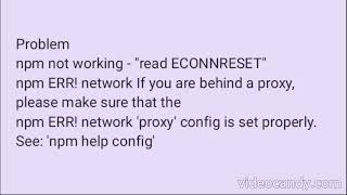 npm not working  quotread ECONNRESETquot [upl. by Nysilla]
