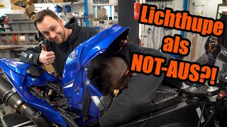 Lichthupe als NOTAUS  Yamaha R1 mit interessanterDEFEKTER Schalterbelegung [upl. by Netsrek]