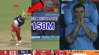 Virat Kohli amazing reaction when Smriti Mandhana hits 120M Six against Gujarat Giants in WPL 2024 [upl. by Licastro]