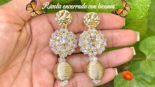 Rivolis encerrado con biconos  Aretes de moda 🌸 [upl. by Krm]