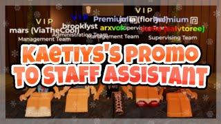 Kaetiyss Promotion To Staff Assistant  Frappe ROBLOX [upl. by Adniuqal]