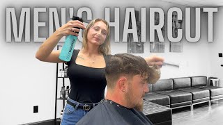 How to Cut Men’s Hair  Lady Barber [upl. by Karleen969]