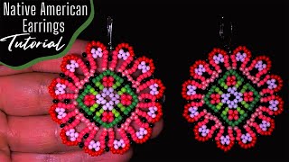 Native American Style Beaded Earrings  Tutorial How to make seed beads earrings [upl. by Airdnahs461]