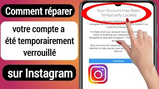 Comment réparer votre compte a été temporairement verrouillé sur Instagram Fix Instagram Locked [upl. by Ahsirtap]