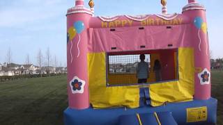 Bounce House Rental Sacramento 9168135867 Jump House Rentals Pink Birthday Cake Roseville [upl. by Oiziruam]