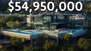 Touring a 54950000 Futuristic Los Angeles MEGA MANSION [upl. by Pisano122]